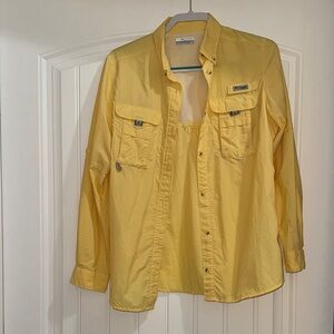 Columbia Men's Yellow button up shirt